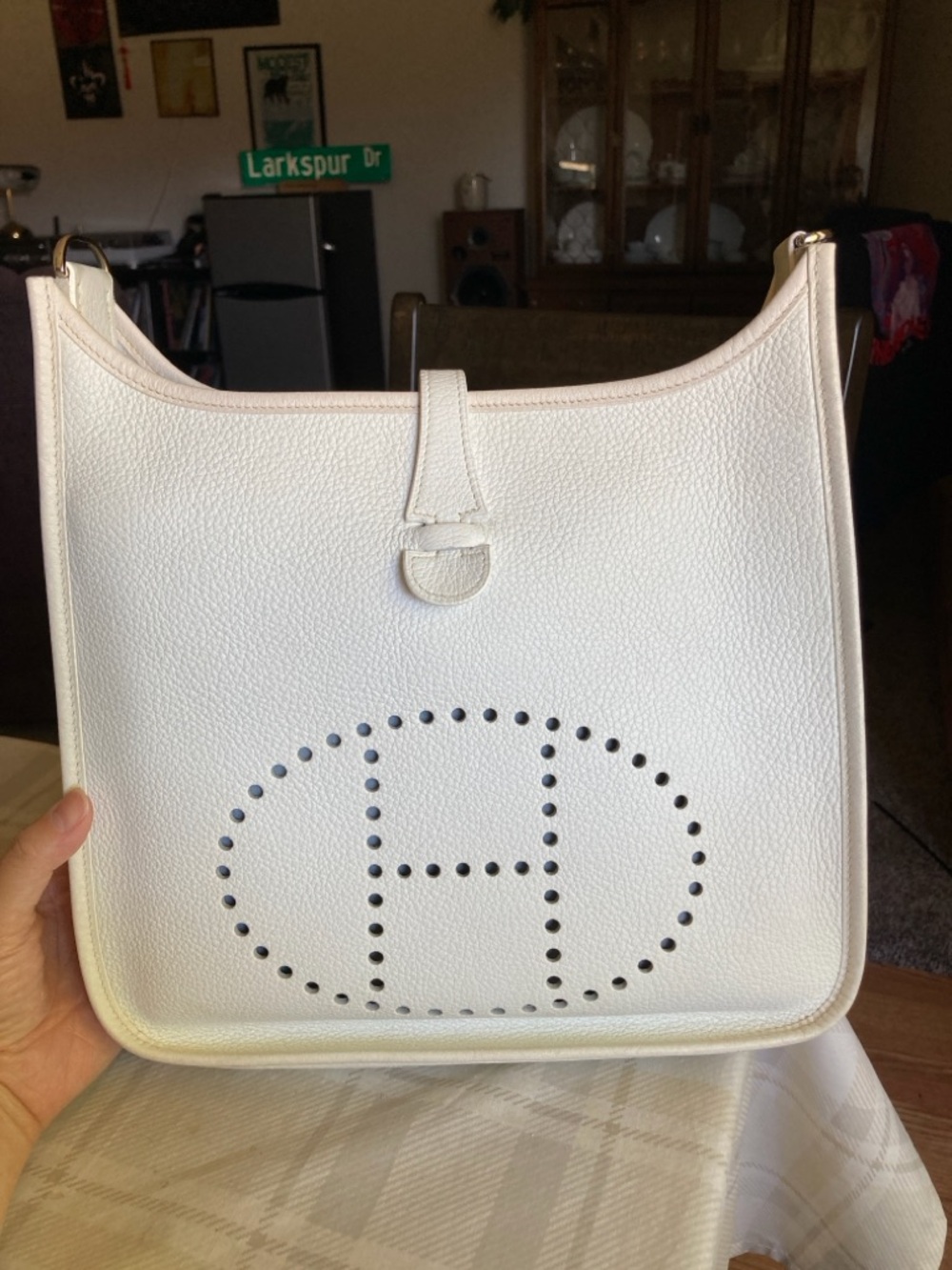 Authentic Hermes Evelyn II 29 PM White Leather